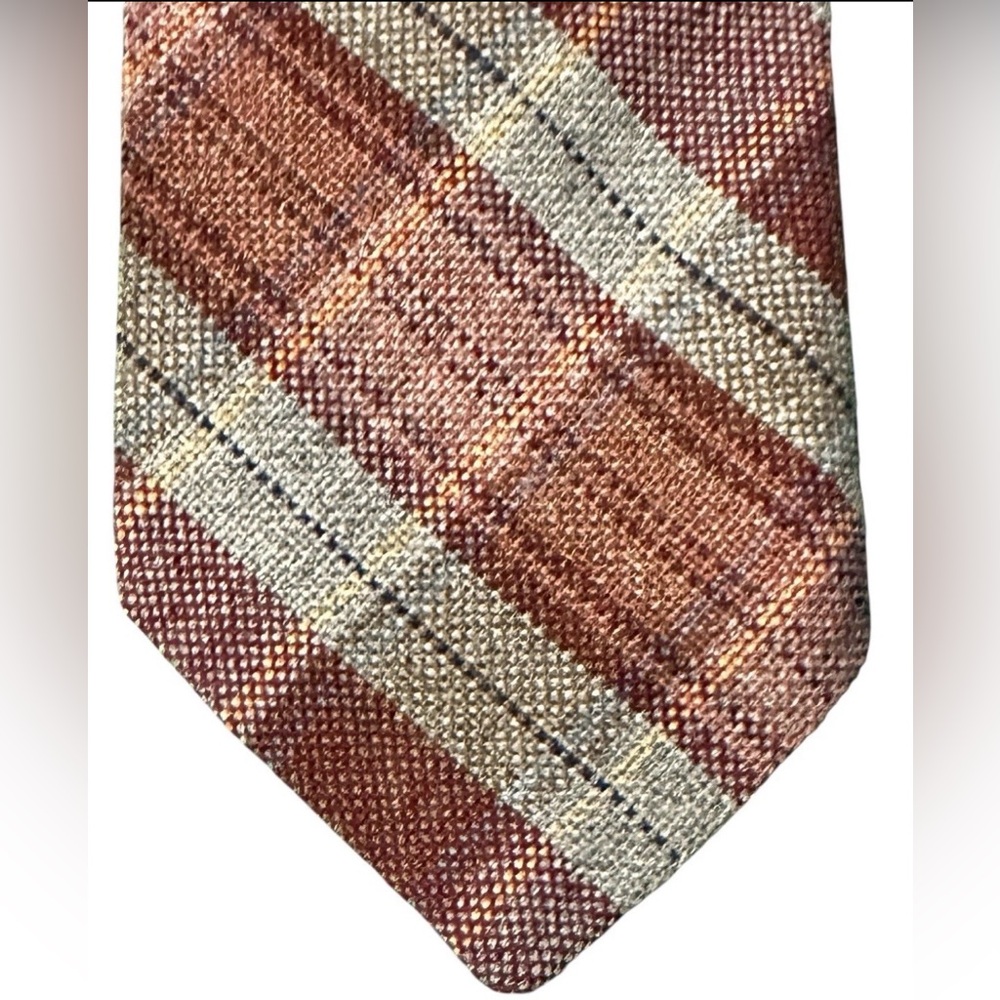 Vintage Principe New York Plaid Wool Blend Tie 1970s Made in USA 57” Excellent